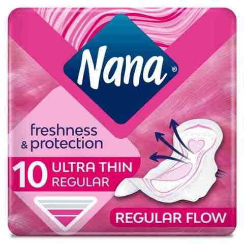 Nana Fresh Protect Normal Sanitary Pads With Ultra Normal Wings White 10 count