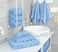 Towel Set Luxury Hotel Quality 600 GSM 100% Genuine Combed Cotton, Super Soft &amp; Absorbent Family Bath Towels 6 Piece Set - 2 Bath Towels, 2 Hand Towels, 2 Washcloths - Sky Blue