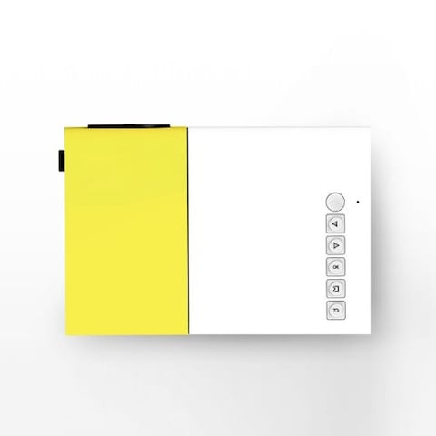 Generic - YG-300 LCD Mini Portable Projector with USB/SD/AV/HDMI Home Entertainment Projetor with inbuilt Battery- Yellow