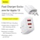 Baseus 30W USB C PD Fast Charger 1 Port Type-C and Dual Port QC3.0 Quick Wall Adapter EU Plug White