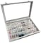 Generic Beauenty Clear Lid Earrings Organizer Holder Velvet Jewelry Tray Display Showcase Storage 32 Pairs Earring Box Case Lockable Earrings Box