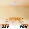 MODI Indoor Ceiling Fan Three-Blade Indoor Ceiling Fan Brushed Nickel with Brushed Nickel Steel Blades  White 56 Inch