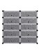 Generic - 10-Cubes Rectangular Storage Shoe Cabinet Grey 95X95X37Centimeter