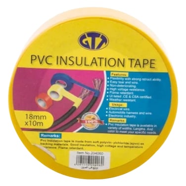 GTT PVC Insulation Tape Black 0.018x10m Multicolor (Single Piece)