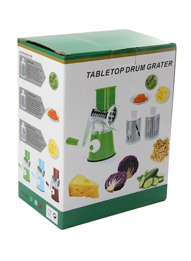 Generic Tabletop Drum Grater Green and White 1centimeter