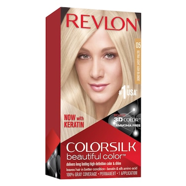 Revlon ColourSilk 3D Keratin Permanent Hair Colour 05 Ultra Light Ash Blonde
