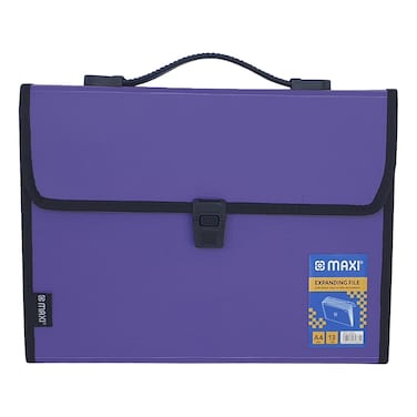 Maxi Expanding File with Handle A4 Size 13 Tab Purple