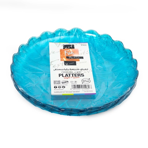 Fun Festive Crystal Like Platters Blue 27cm 5 PCS