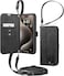 Spigen Wallet S Pro designed for iPhone 15 Pro MAX case cover Premium Leather with Wrist Strap/Body Strap - Black