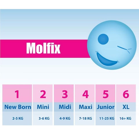 Molfix 2mini Baby Diapers - Size 2 - 3-6 Kg - 60 Diaper