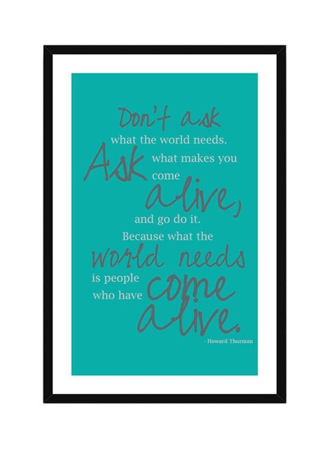 Spoil Your Wall Motivational Quote Wall Poster With Frame Blue/White/Black 30x40cm