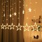 12 LED Star Lights, Curtain String Lights for Bedroom with 8 Lighting Modes, Waterproof Window Lights Ramadan Decorations, Wedding, Garden Christmas Decorations Lights - Warm White