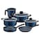 Tramontina 9 Pieces Blue Aluminum Cookware Set with Interior and Exterior Starflon Max Nonstick Coating