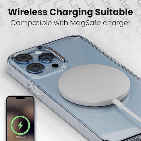 Moxedo Lite Crystal-Clear Magnetic Case Wireless Charging Compatible with 9H Tempered Glass Screen Protector Compatible For iPhone 13 Pro