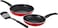 Royalford 3Pcs Non-Stick Fry Pan Set, Red, Aluminum