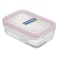 Glasslock Rectangular Food Container Clear/Pink 400ml