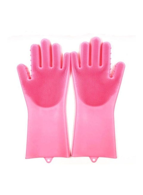 Generic - Waterproof Silicone Dishwashing Gloves Pink 34X13Centimeter