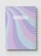 Lowha Spiral Notebook With 60 Sheets And Hard Paper Covers With Aesthetic Waves Colored Design, For Jotting Notes And Reminders, For Work, University, School