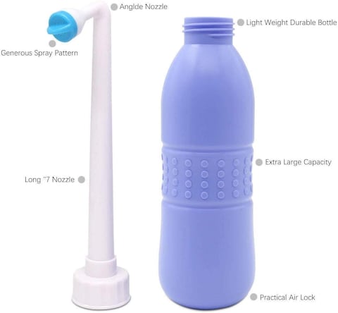 650 ml Large Portable shattaf Bidet Bottle Handheld Travel Toilet shataf Hand Spray Seat WaterBlue, Type : BidetMaterial : Plastic
