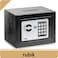 Rubik Mini Cash Deposit Drop Slot Safe Box with Key and Pin Code Option (23x17x17cm) Black
