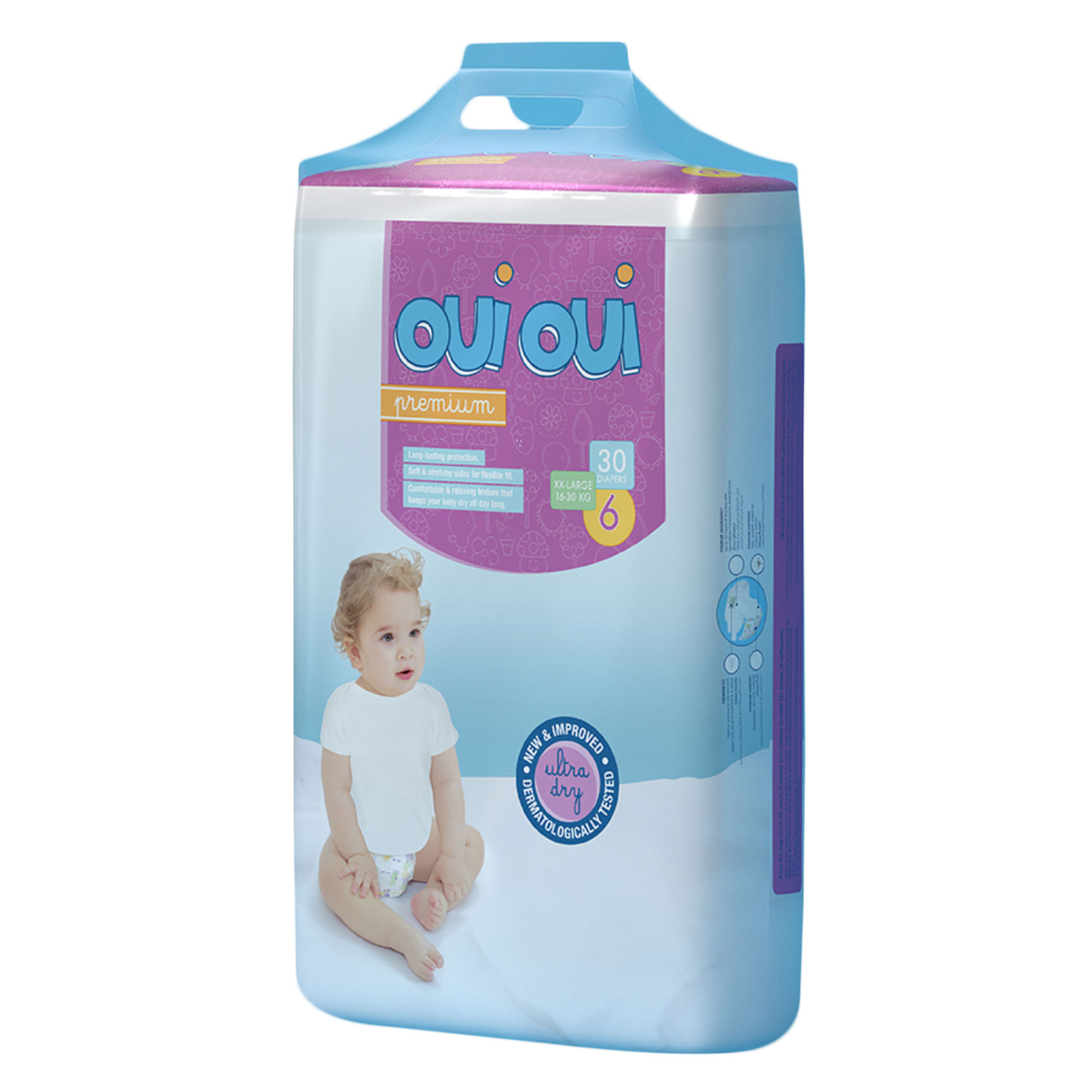 Oui Oui Xx-Large 6 Diapers 30 Count 16 To 28KG