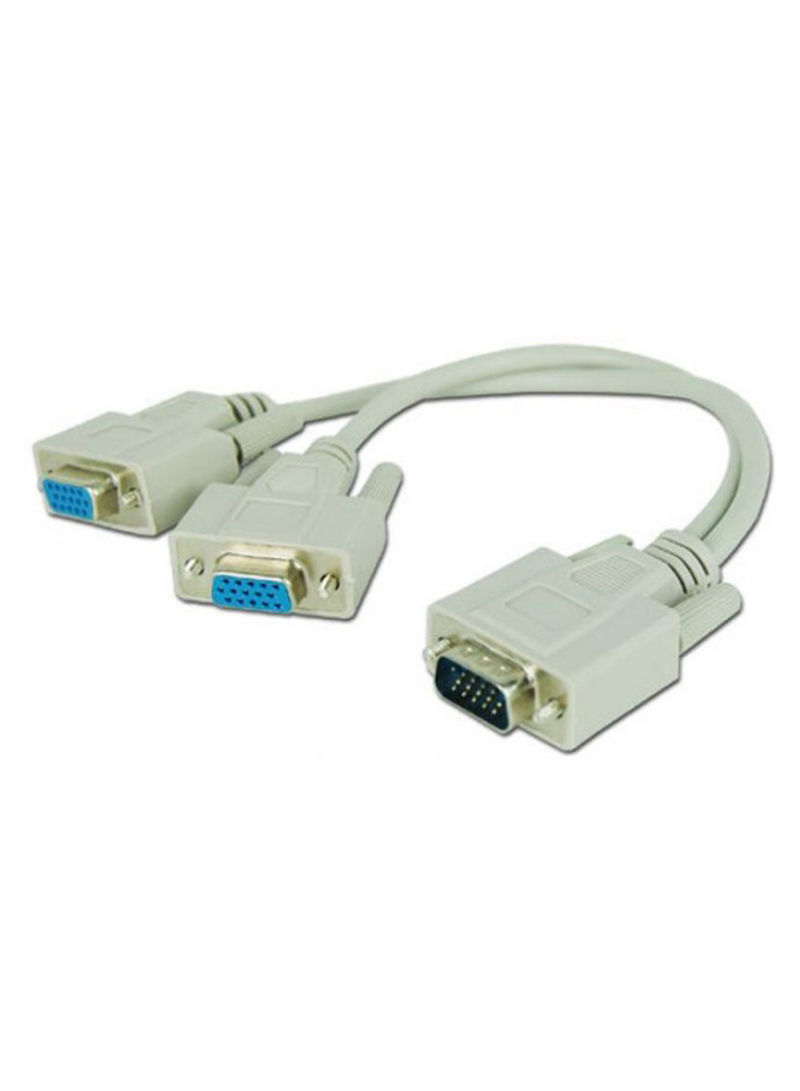 Generic Lcd Monitor Y Splitter Cable, White