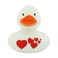 Lilalu-Bath Toy-White Rubber Duck with Red Hearts