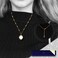 Aiwanto Necklace Neck Chain With Beautiful Simple White Pendant Gold Necklace Womens Girls Necklace