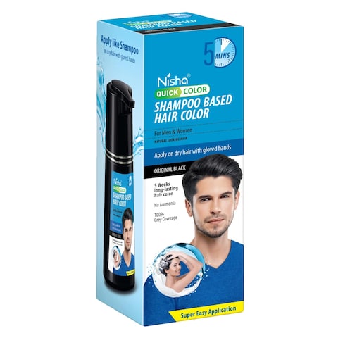 Nisha Quick Color Hair Color Shampoo 180ml Original Black