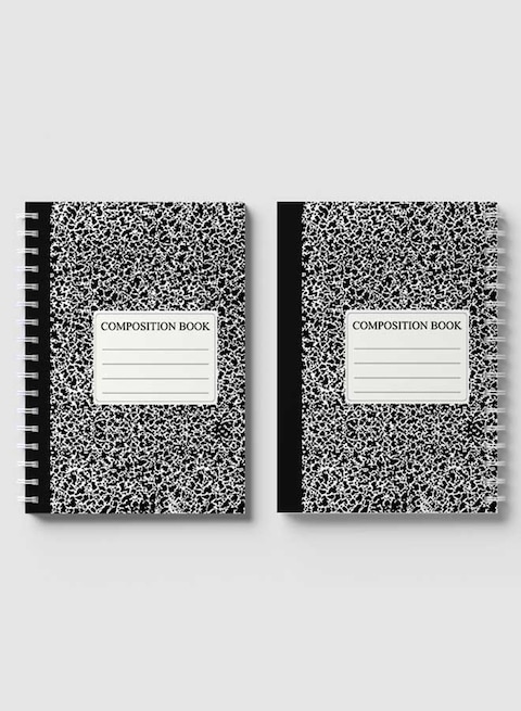 Lowha Spiral Notebook With 60 Sheets And Hard Paper Covers With Composition Book Design, For Jotting Notes And Reminders, For Work, University, School