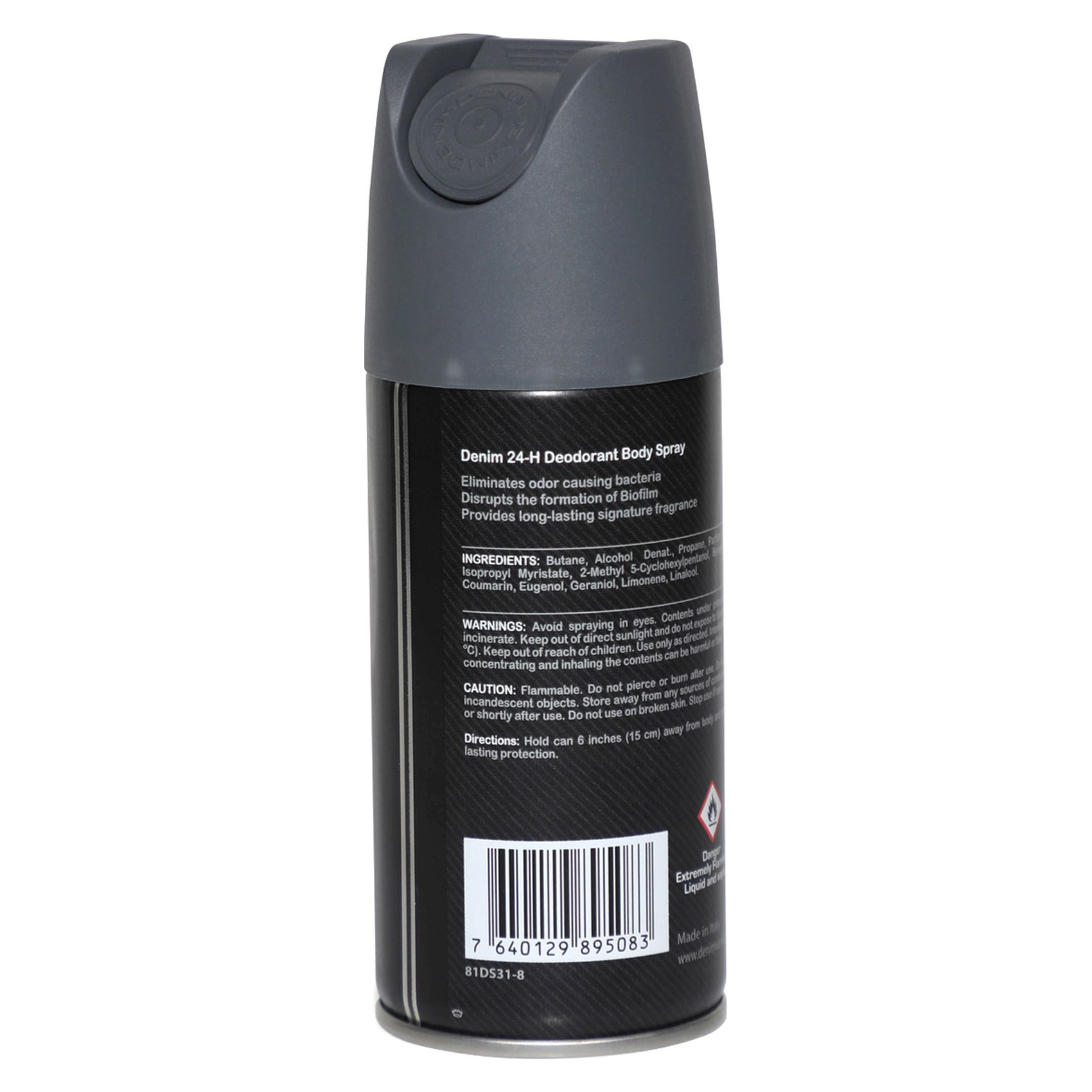 Denim Black Deodorant Body Spray Clear 150ml