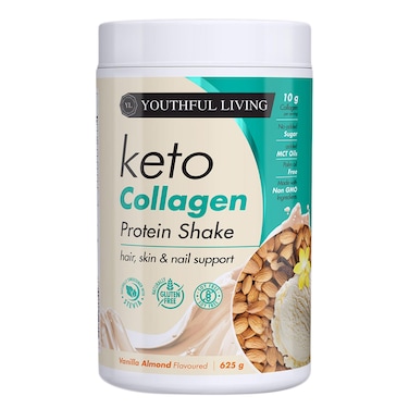 Youthful Living Keto Collagen Protein Shake Vanilla And Almond 625g