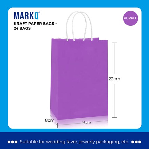 [Pack of 24] Kraft Paper Bag (Pink, 22 X 16 X 8 cm)
