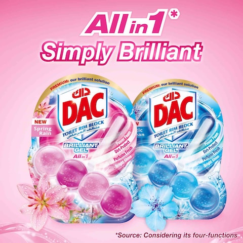 Dac Brilliant Gel Toilet Rim Block Spring Rain 42g