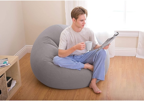 Intex Beanless Bag Chair, 68579Ep, Gray, H27 X W41 X D42 Inches