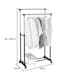 Generic Double Pole Clothes Portable Rack Silver/Black 78X42X160Cm