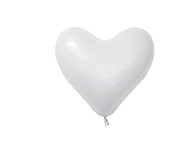 Sempertex 50pcs, 12-Inch Heart Latex Balloons, White