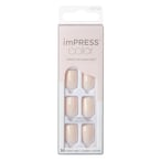 Buy Kiss Impress Colour Press-On Manicure False Nails KIMC001C Point Pink in UAE