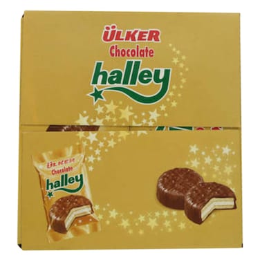 Ulker Halley Chocolate Coated with Marshmallow Filling Cake, 26g Pack of 24