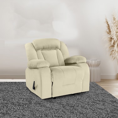 إن هاوس كرسي استرخاء هزاز منجد بالمخمل - بيج فاتح - NZ50