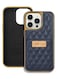 ONEGIF Design iPhone 14 Pro Max Case Premium Leather Case Cover with Card Slot Holder Dark Blue