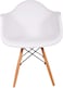 GDF Modern Dining/Coffee Arm Chair Plastic Shell With Wooden Legs White Color  Model-JEAMS5