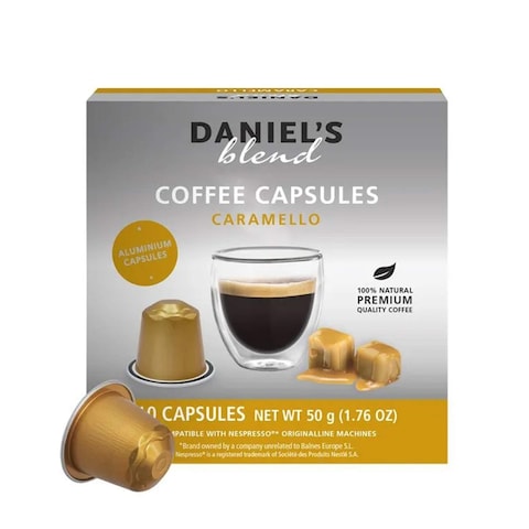 Daniel&#39;s Blend Caramel Coffee Capsules - Intensity 8 - 10 Capsules