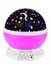 Generic Rotary Flashing Star Moon Projector Night Light Pink/Black/White 14.5X13X13cm