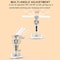 Foldable Double Head Led Fan Desk Lamp,USB Rechargeable Reading Lamp with Digital Temp, Time, Date, Pen Holders 3 Color Modes and Infinite Dimming, Double Swing Arm Desk Lamp,for Reading, Home