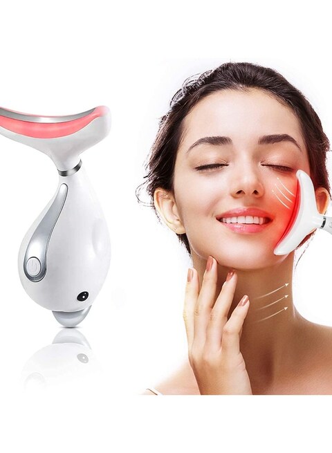 USB Rechargeable 3 Modes Heat High Frequency Face Massager Anti-Aging Neck Eye Massager Vibration Anti Double Chin Wrinkles Facial Device for Skin Tightening and Lift Puffiness