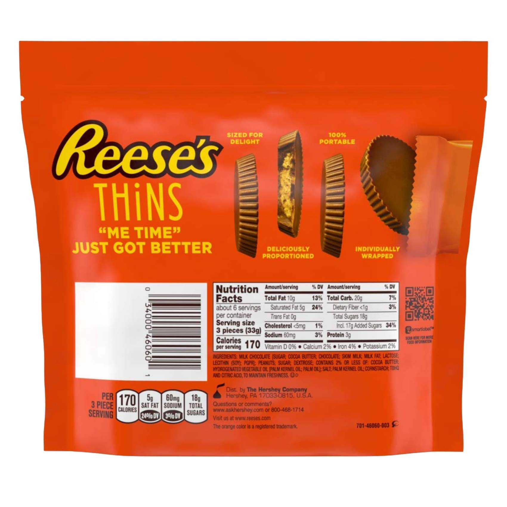 Reeses Peanut Butter Cups Thins Pouch 208g