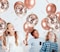 Generic 20 Pcs 12 Inch Balloons Decorations Set Including Rose Gold Latex Balloons And Foil Confetti FilLED Balloons For Party Festival Christmas Birthday Wedding Baby Shower Party Decorations Supply