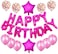Haimimall Happy Birthday Balloons Set Rose Red-13Pcs Letters Balloons 2Pcs Giant Star Foil Balloons 4Pcs Confetti Balloons 12Pcs Latex Balloons Birthday Party Decorations And Supplies Ballons