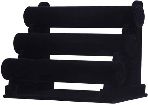 Generic Jewelry Bracelet Bangle Watch Display Stand Holder 3 Tier Black